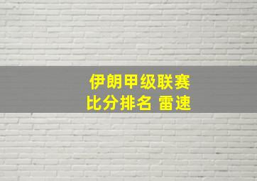 伊朗甲级联赛比分排名 雷速